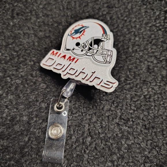 Other - Miami Dolphins NFL Football Sports Retractable ID Card Badge Holder Reel NEW